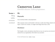 Tablet Screenshot of cameronlane.org